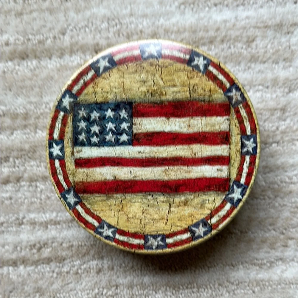 ThirstyStone Patriotic American Flag Drink Coasters Old Glory Set of 4
